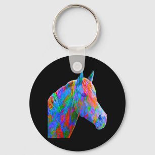 Chaveiro Cavalo Colorido Horse-back Andando Sobre Artsy Ho