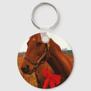 Chaveiro Cavalo com Laço Vermelho
