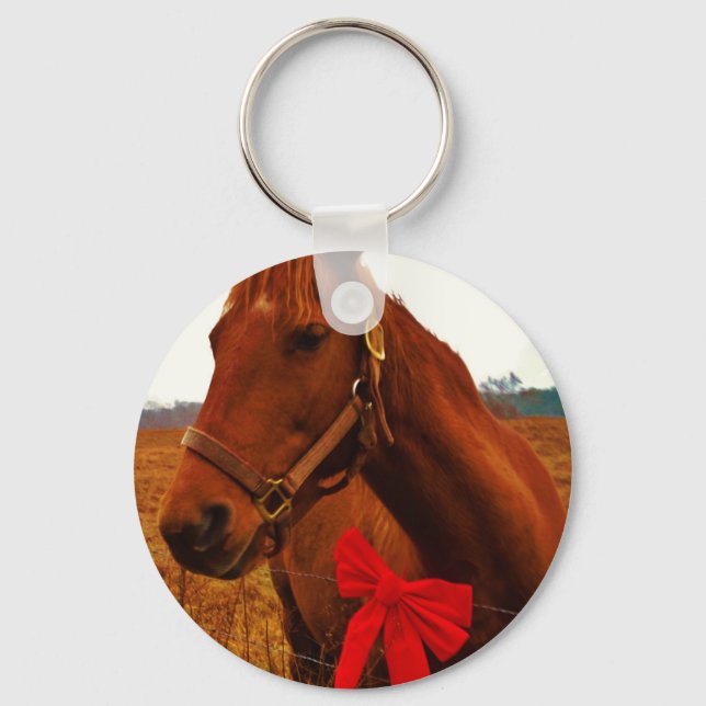 Chaveiro Cavalo com Laço Vermelho (Frente)