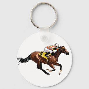 Chaveiro Cavalo de corrida e Jóquei