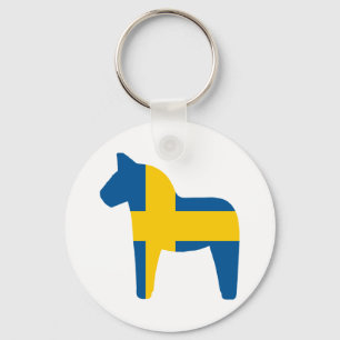 Chaveiro Cavalo de Dala da bandeira da suecia