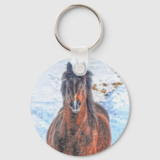 Chaveiro Cavalo de inverno no Campo de Neve 2