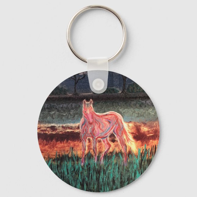 Chaveiro Cavalo de Sonho Espírito, Pintado (Frente)
