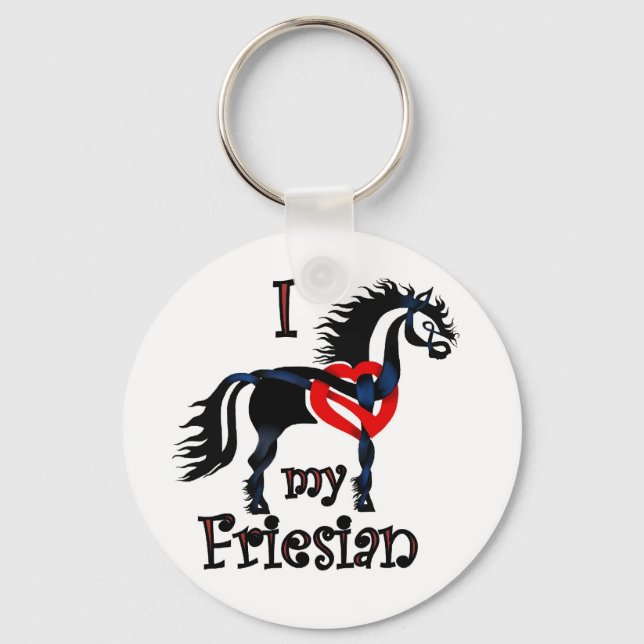 Chaveiro cavalo do frisão, design celta (Frente)