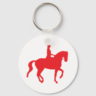 Chaveiro Cavalo e cavaleiro do adestramento de Piaffe (red)