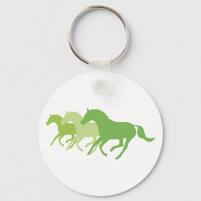 Chaveiro Cavalo em Execução (Verde) (Frente)