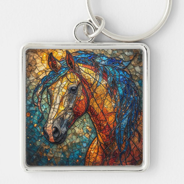 Chaveiro Cavalo Majestoso com Cores Vibrantes (Frente)