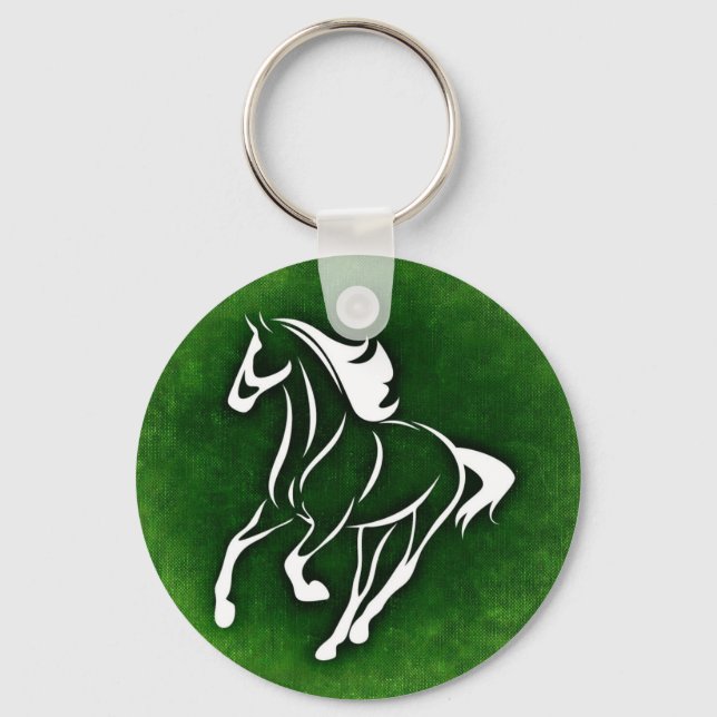 Chaveiro Cavalo sobre fundo verde (Frente)