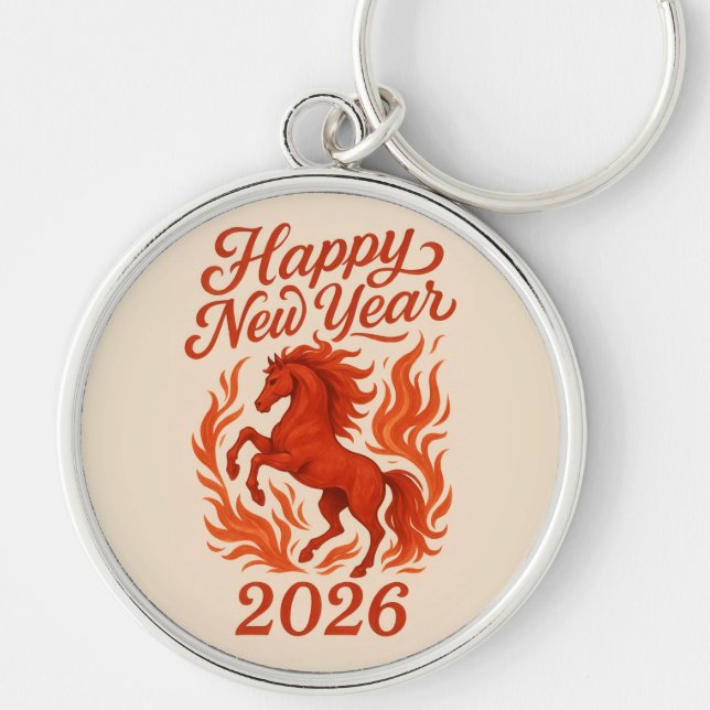 Chaveiro Cavalo Vermelho 2026 (Frente)