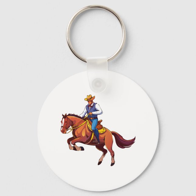 Chaveiro Cavalo xucro com o homem (Frente)