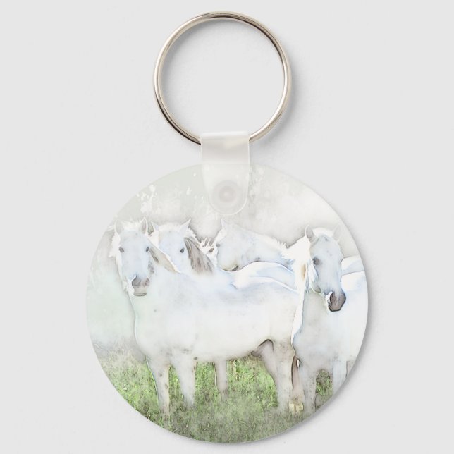 Chaveiro Cavalos Brancos (Frente)
