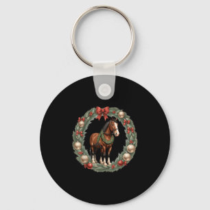 Chaveiro Cavalos de Natal Clydesdale &amp; Uma Rua de Natal