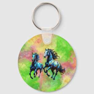 Chaveiro Cavalos Galopantes na Manhã Mist