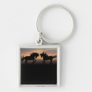 Chaveiro Cavalos selvagens Silhouette