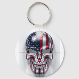 Chaveiro Caveira 3D com Pele de Sinalizador Americano
