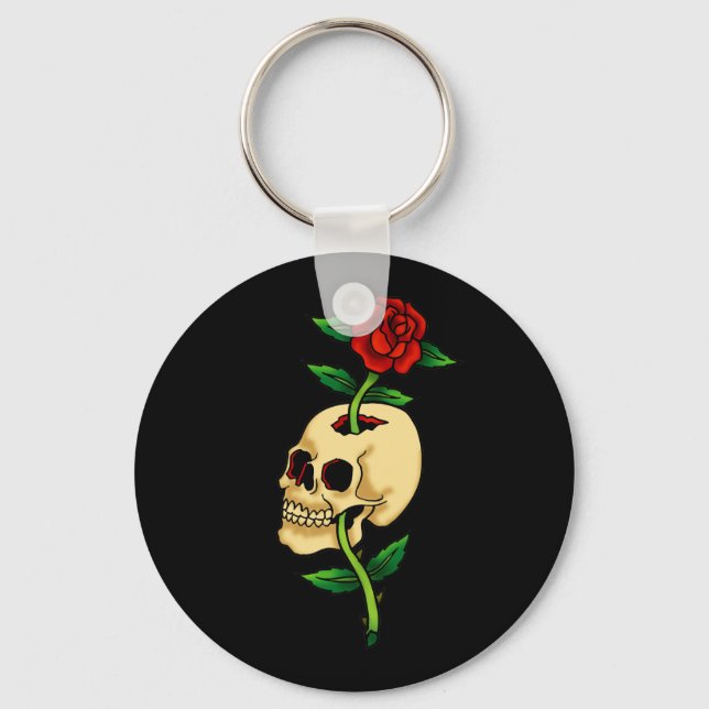 Chaveiro Caveira com Rosa (Frente)