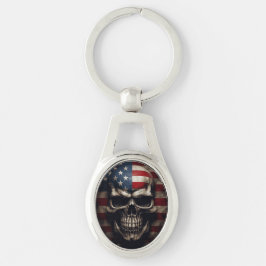 Chaveiro Caveira da Bandeira Americana 