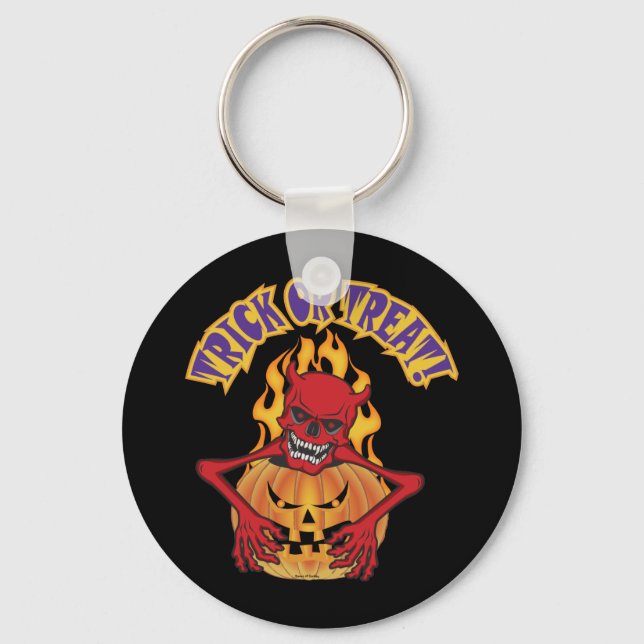 Chaveiro Caveira de Diabo de Halloween (Frente)