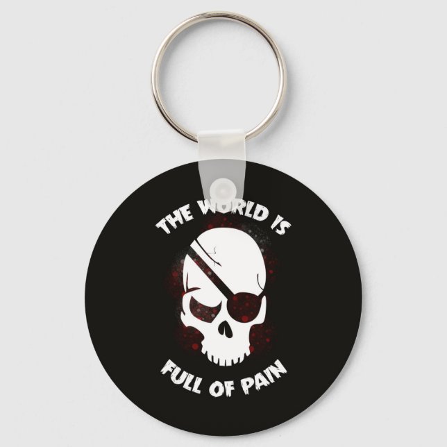 Chaveiro Caveira do Halloween Preto Escuro (Frente)