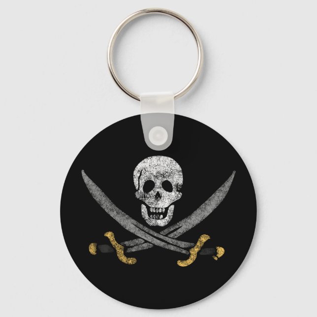 Chaveiro Caveira e Espadas Jolly Roger Pirate Flag (Frente)