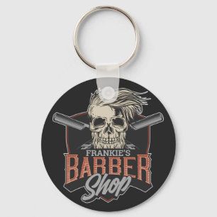 Chaveiro Caveira e Navalhas do Hipster de Barber Personaliz