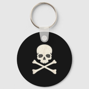 Chaveiro Caveira e ossos cruzados pirata halloween vintage