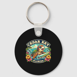 Chaveiro Cedar Key Flórida Tartaruga Marinha Fofa Surfando