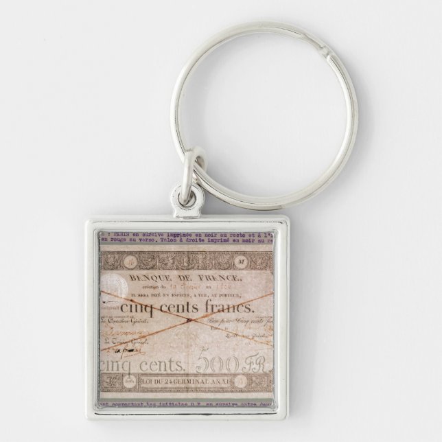 Chaveiro Cédula para 500 francos do 24o germinal (Frente)