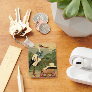 Chaveiro Cegonha do Victorian do vintage e carruagem de