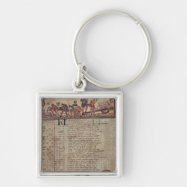 Chaveiro Ceifa e ploughing, de um calendário (Frente)