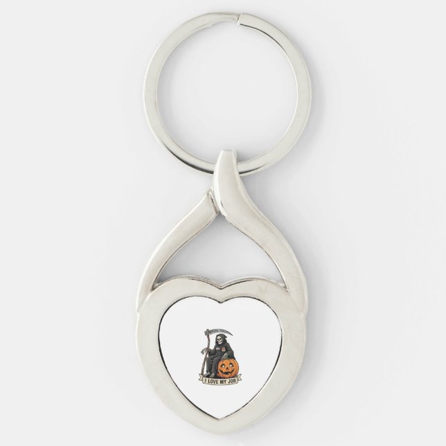 Chaveiro Ceifeiro Amor Trabalho Halloween Abóbora Foice_1 (Frente)