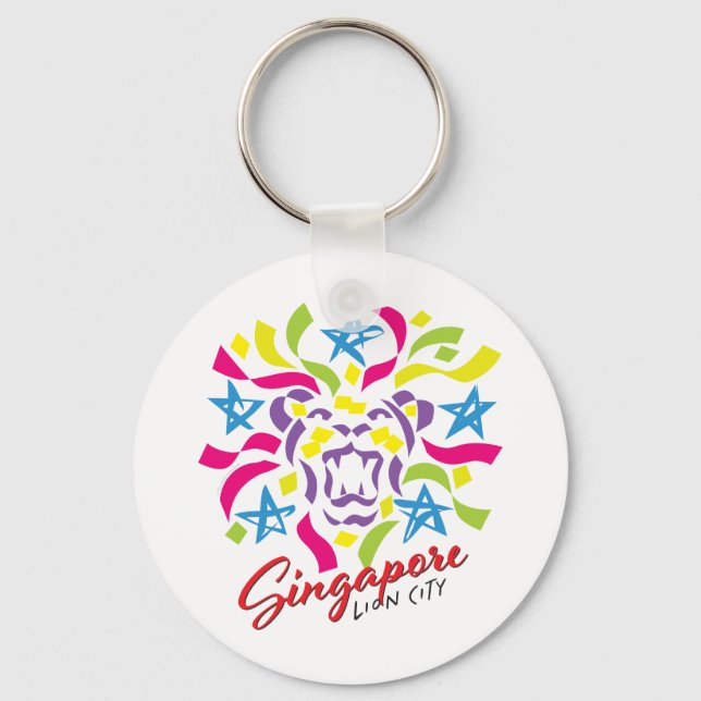 Chaveiro Celebração da Cidade do Leão de Singapura (Frente)