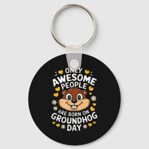 Chaveiro Celebração de Aniversário do Dia da Marmota Humor