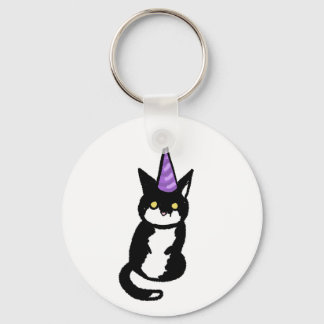 Chaveiro Celebração de Gato Preto e Branco Pingente