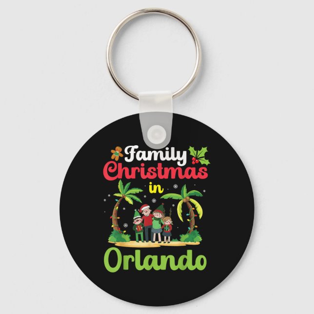 Chaveiro Celebração De Natal Familiar Em Orlando Com Tropi (Frente)