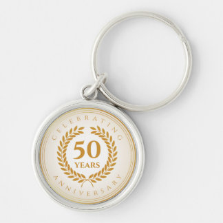 Chaveiro Celebrando Aniversário. Dourado personalizado