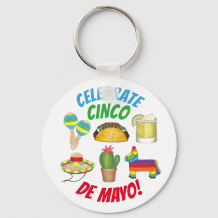Chaveiro Celebrate Cinco de Mayo Fiesta Taco Piñata Cactus