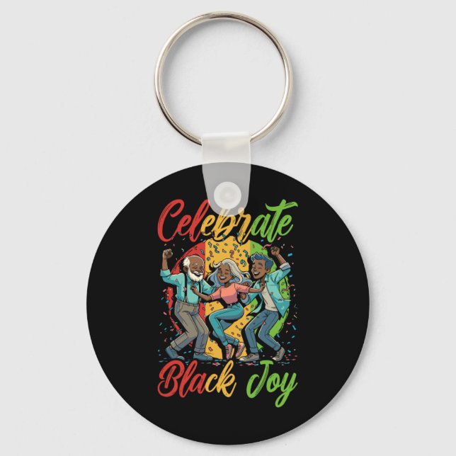 Chaveiro Celebre a Alegria do Juneteenth Negro História Neg (Frente)