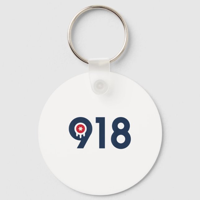 Chaveiro Celebre o Nine One Eight Tulsa Oklahoma 918 Ar (Frente)