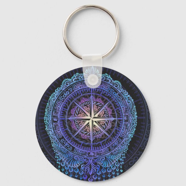 Chaveiro Celestial Compass Mandala (Frente)