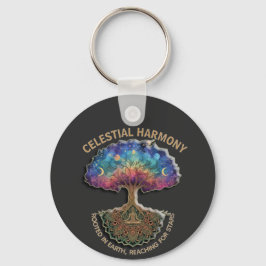 Chaveiro Celestial Harmony Tree - Cosmic Meditation Mandala