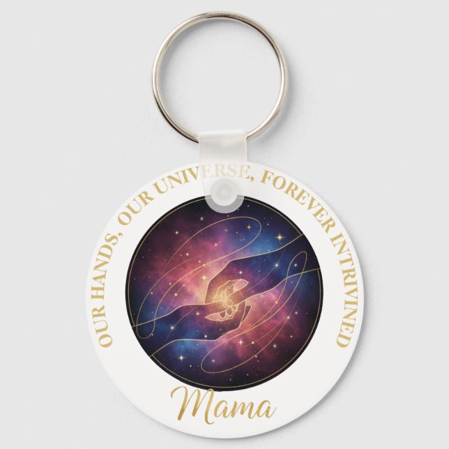 Chaveiro Celestial Mama Hands Galaxy Universe (Frente)