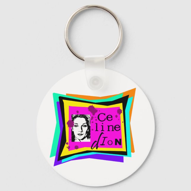 Chaveiro Celine Dion - arte pop (Frente)