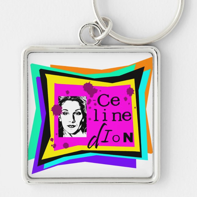 Chaveiro Celine Dion - arte pop (Frente)