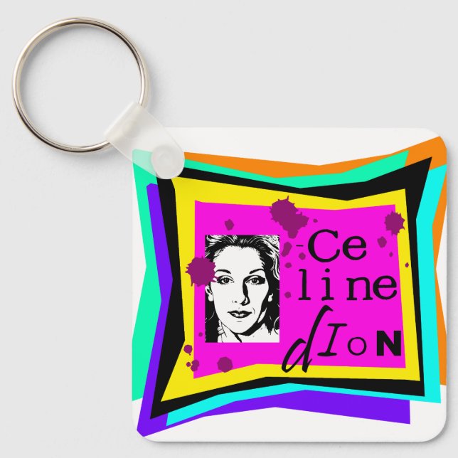 Chaveiro Celine Dion - arte pop (Frente)