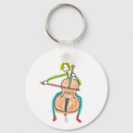 Chaveiro Cello Playing Stickman