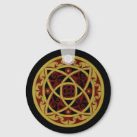 Chaveiro Celta Vermelho e Dourado (círculo)