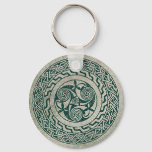 Chaveiro Celtic Knotwork Irish Medallion Pattern in Green