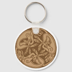 Chaveiro Celtic pattern with dogs - brown