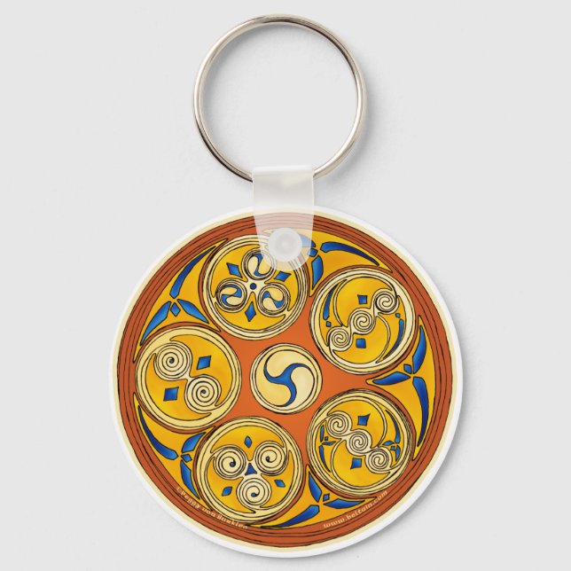 Chaveiro Celtic Spiral, Lughnasadh Design (Frente)